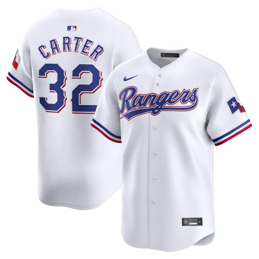 Men's Texas Rangers Evan Carter Nike White Home Limited Player Jersey