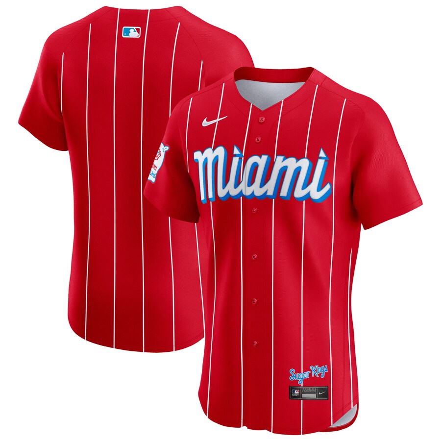 Men's Miami Marlins Nike Red City Connect Elite Jersey