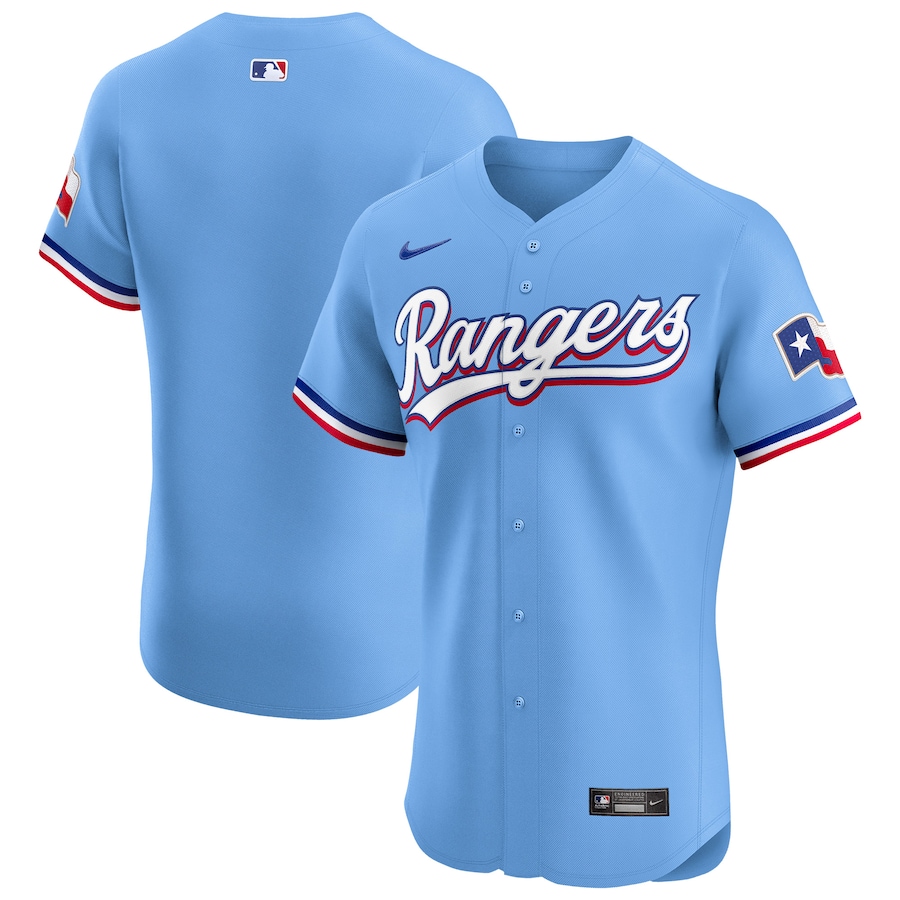 Men's Texas Rangers Nike Light Blue Alternate Vapor Premier Elite Patch Jersey