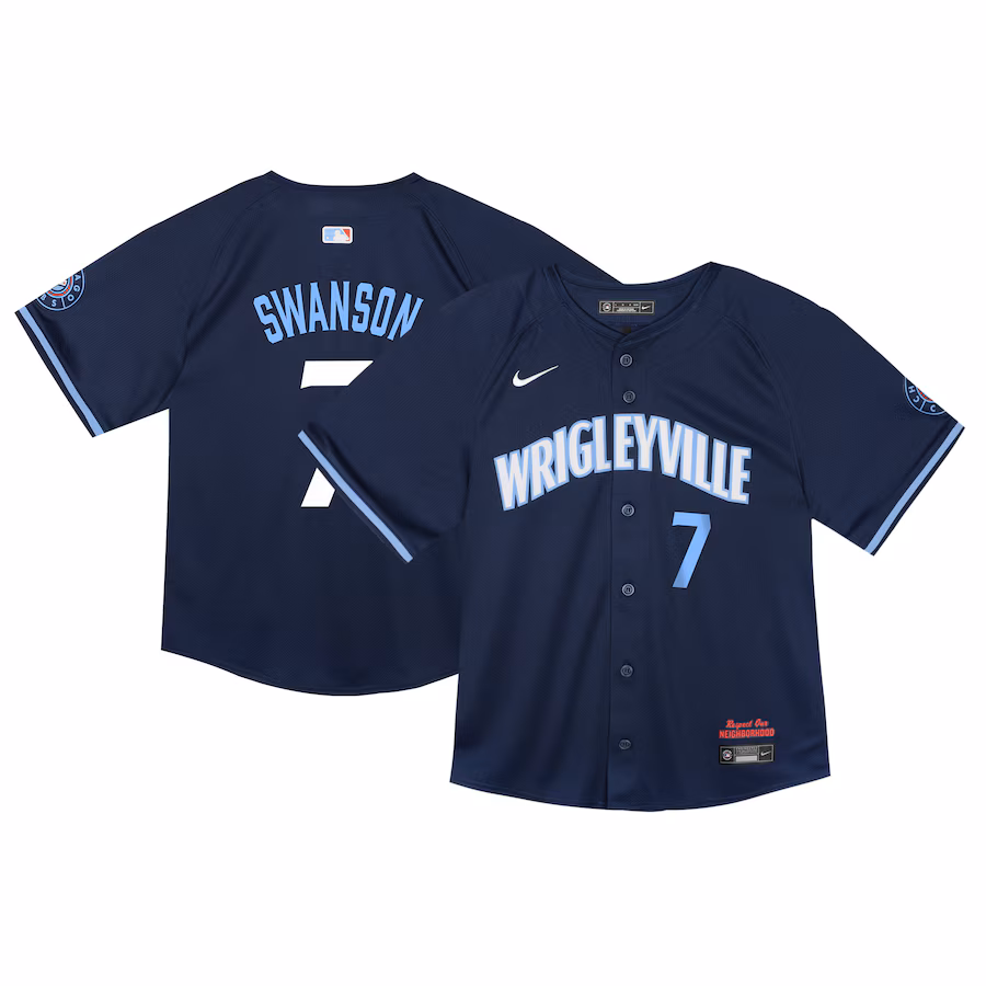 Toddler Chicago Cubs Dansby Swanson Nike Navy City Connect Limited Player Jersey