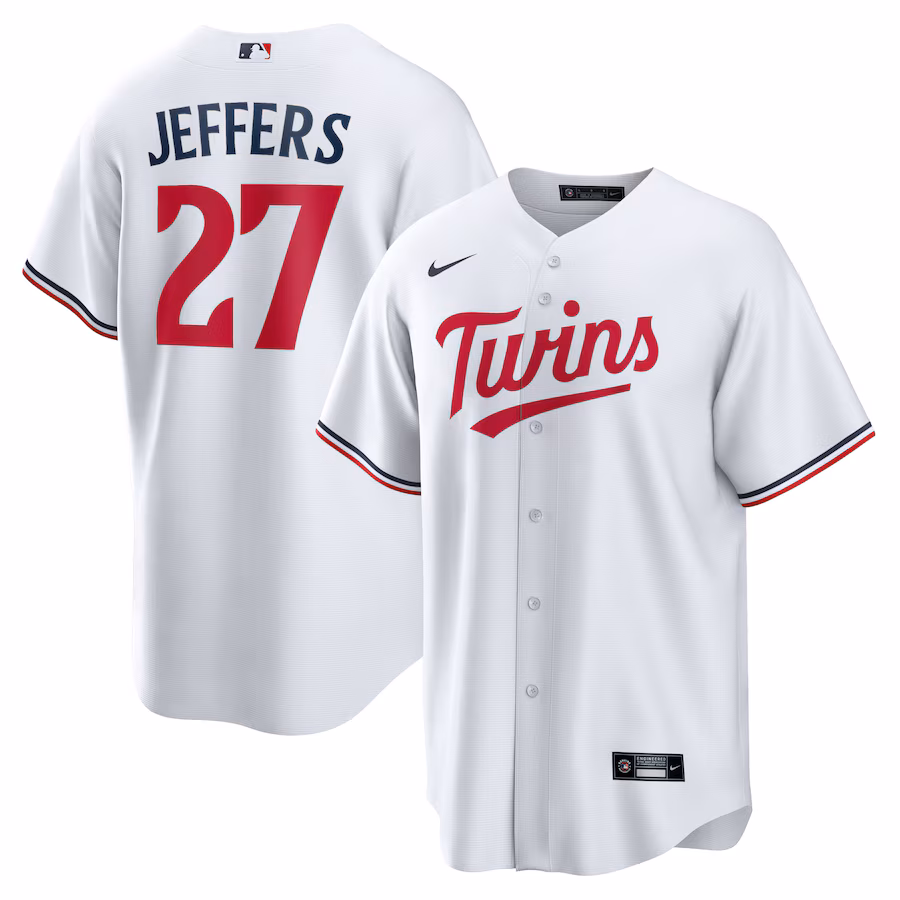 Men's Minnesota Twins Ryan Jeffers Nike White Home Replica Player Jersey