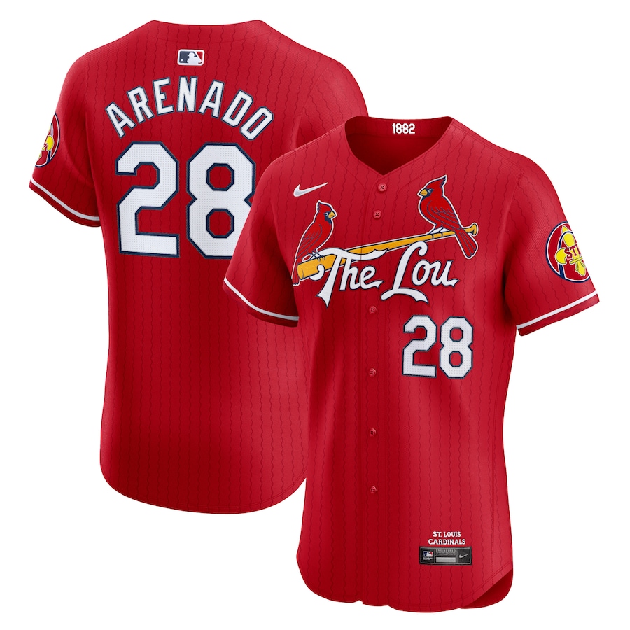 Men's St. Louis Cardinals Nolan Arenado Nike Red 2024 City Connect Elite Player Jersey