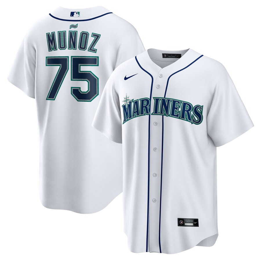 Men's Seattle Mariners Andrés Muñoz Nike White Home  Replica Player Jersey