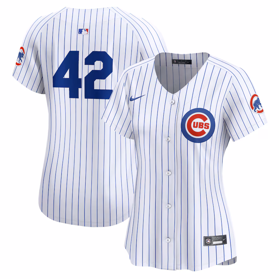 Women's Chicago Cubs  Nike White 2024 Jackie Robinson Day Home Limited Jersey