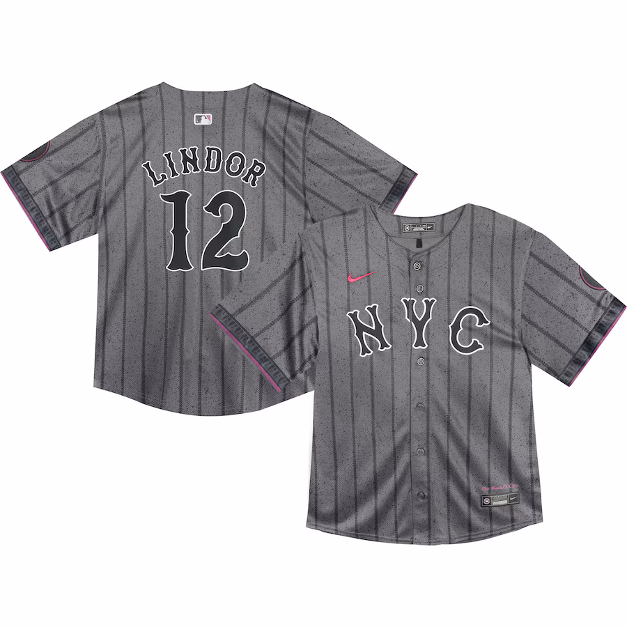 Toddler New York Mets Francisco Lindor Nike Graphite 2024 City Connect Limited Player Jersey