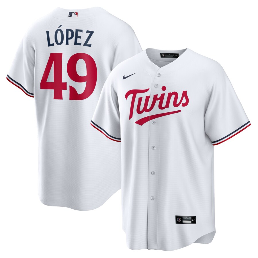 Men's Minnesota Twins Pablo López Nike White Home  Replica Player Jersey