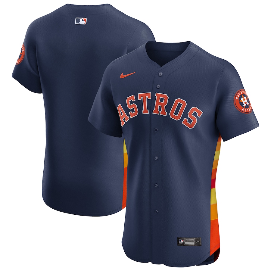 Men's Houston Astros Nike Navy Alternate Vapor Premier Elite Patch Jersey
