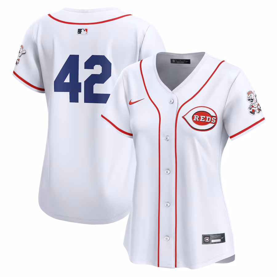 Women's Cincinnati Reds  Nike White 2024 Jackie Robinson Day Home Limited Jersey