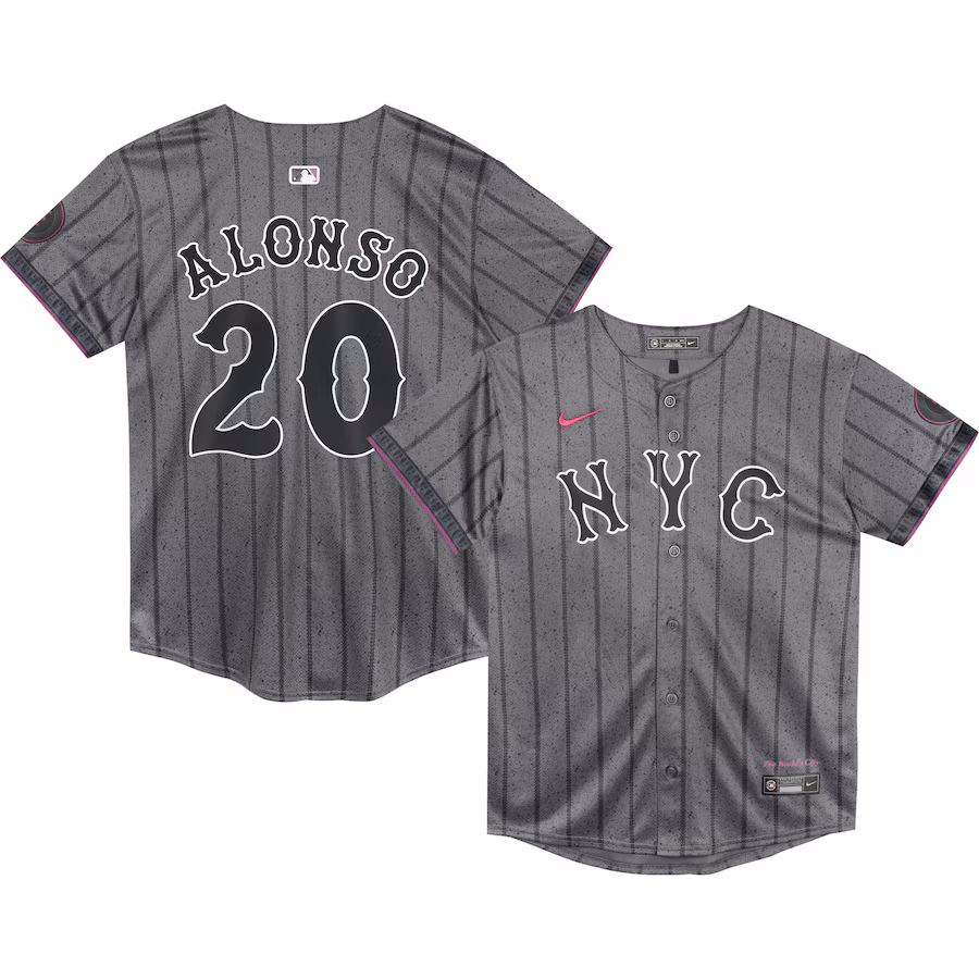 Preschool New York Mets Pete Alonso Nike Graphite 2024 City Connect Limited Player Jersey