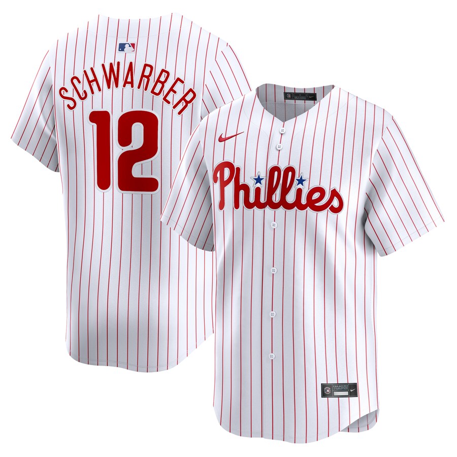 Men's Philadelphia Phillies Kyle Schwarber Nike White Home Limited Player Jersey