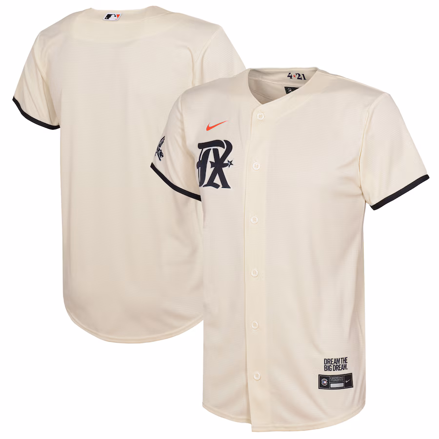 Toddler Texas Rangers  Nike Cream City Connect Replica Jersey