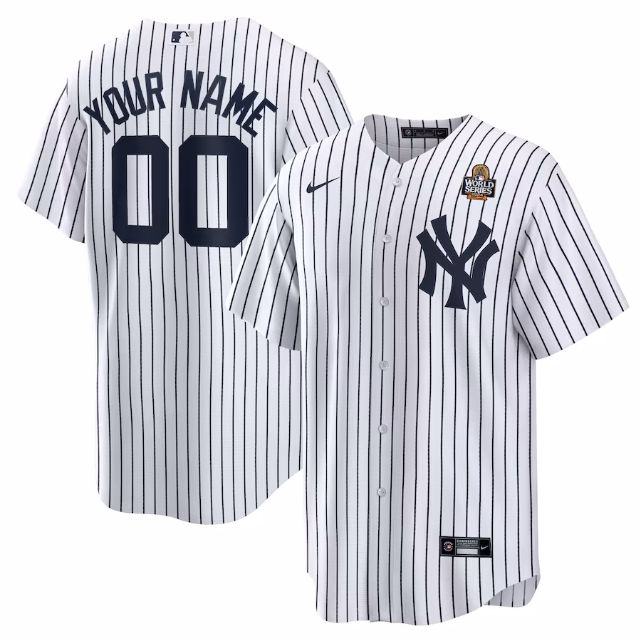 Men's New York Yankees Nike White 2024 World Series Home Replica Custom Jersey