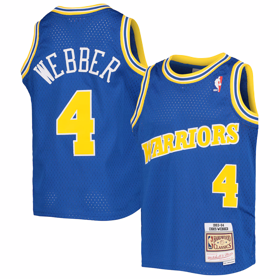 Youth Golden State Warriors Chris Webber Mitchell & Ness Royal 1993/94 Hardwood Classics Swingman Jersey