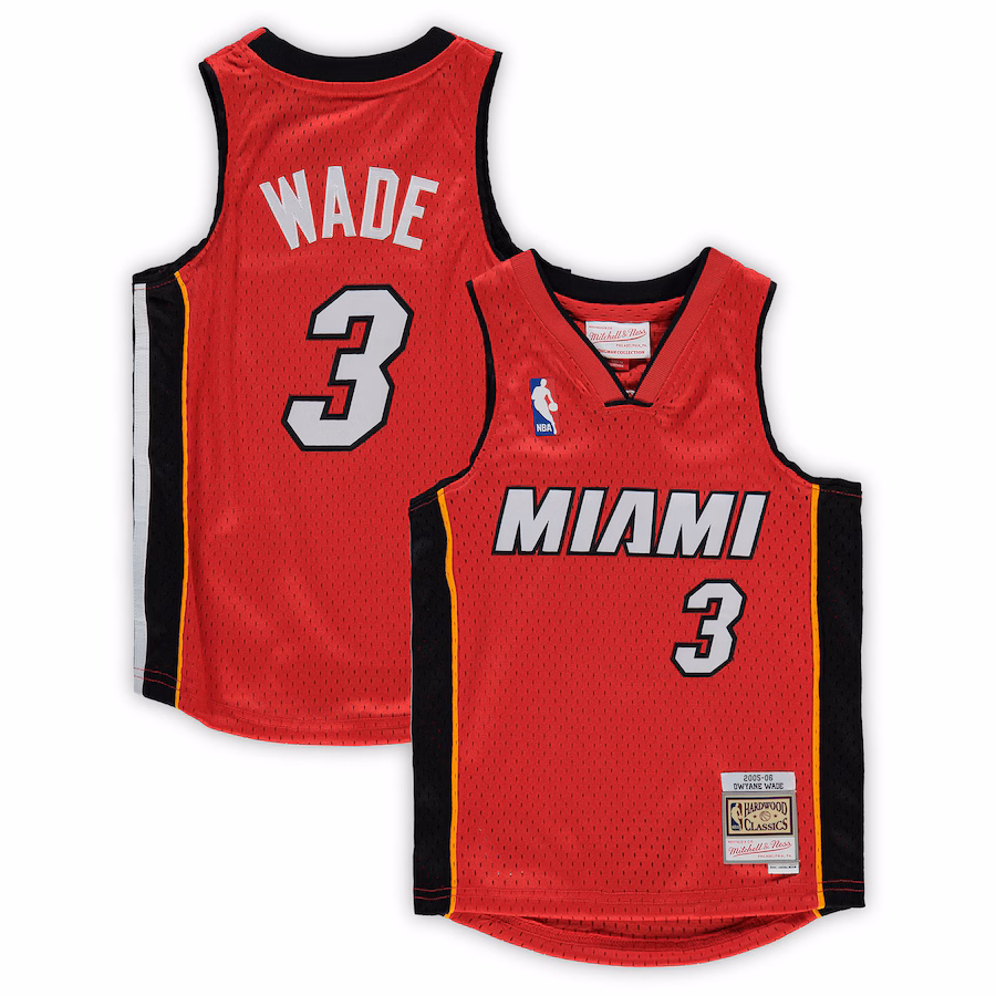 Preschool Miami Heat Dwyane Wade Mitchell & Ness Red 2005-06 Hardwood Classics Player Jersey
