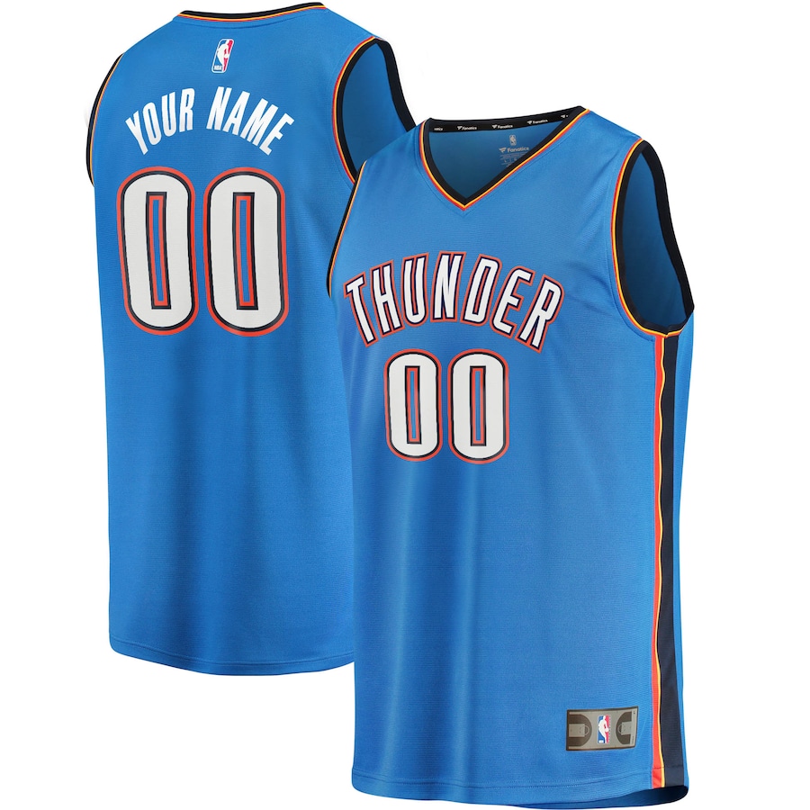 Men's Oklahoma City Thunder Fanatics Blue Fast Break Custom Replica Jersey - Icon Edition