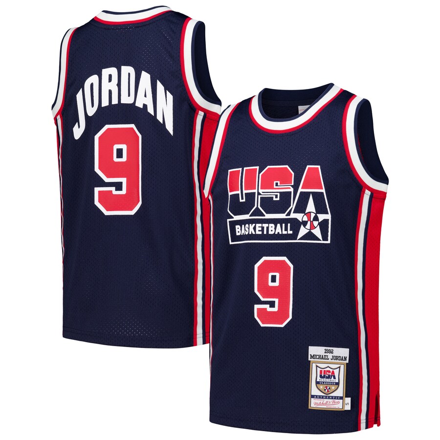 Youth USA Basketball Michael Jordan Mitchell & Ness Navy 1992 Dream Team Authentic Jersey