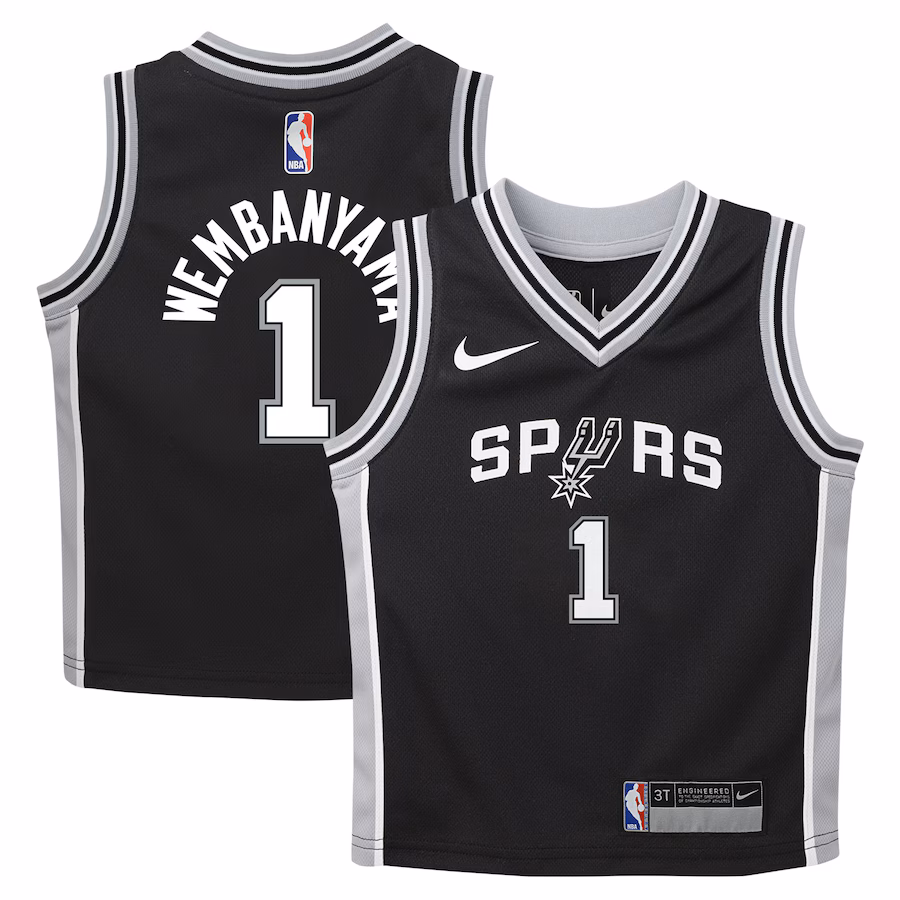Preschool San Antonio Spurs Victor Wembanyama Nike Black Swingman Player Jersey - Icon Edition