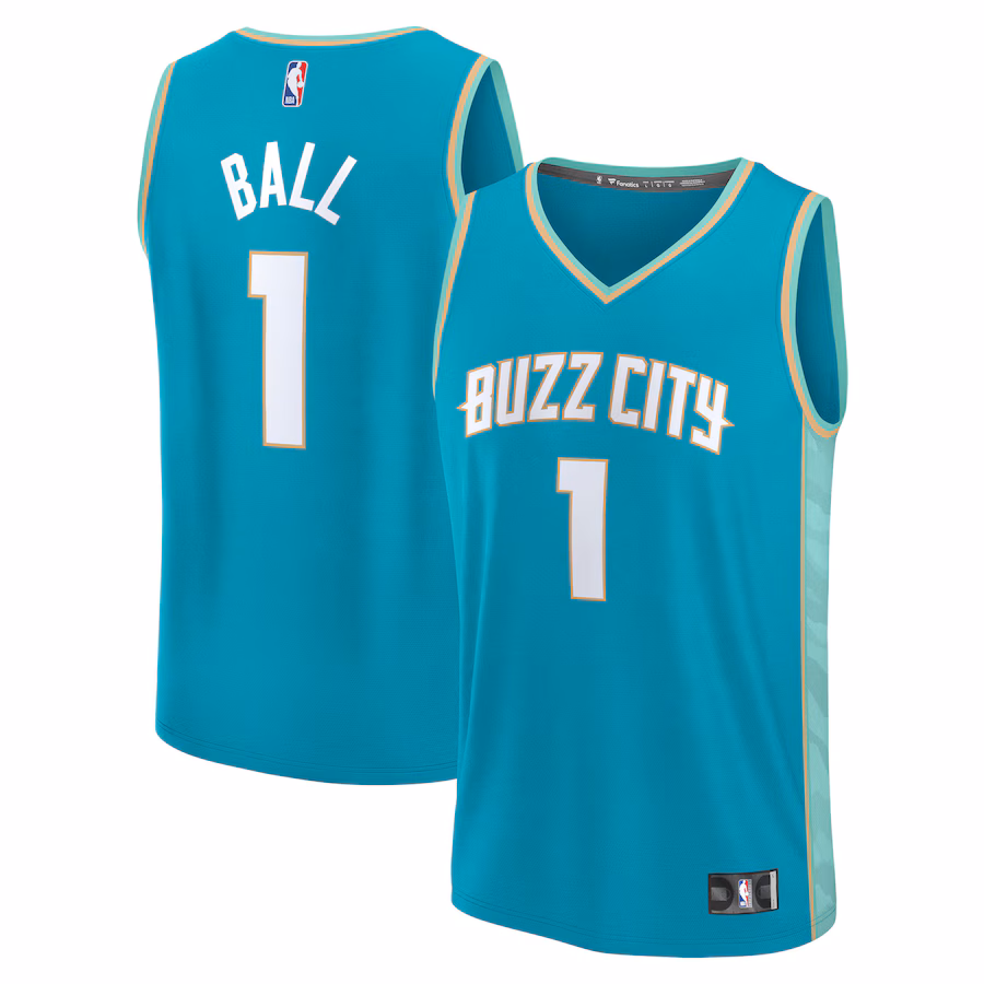 Youth Charlotte Hornets LaMelo Ball Fanatics Teal 2023/24 Fast Break Jersey - City Edition