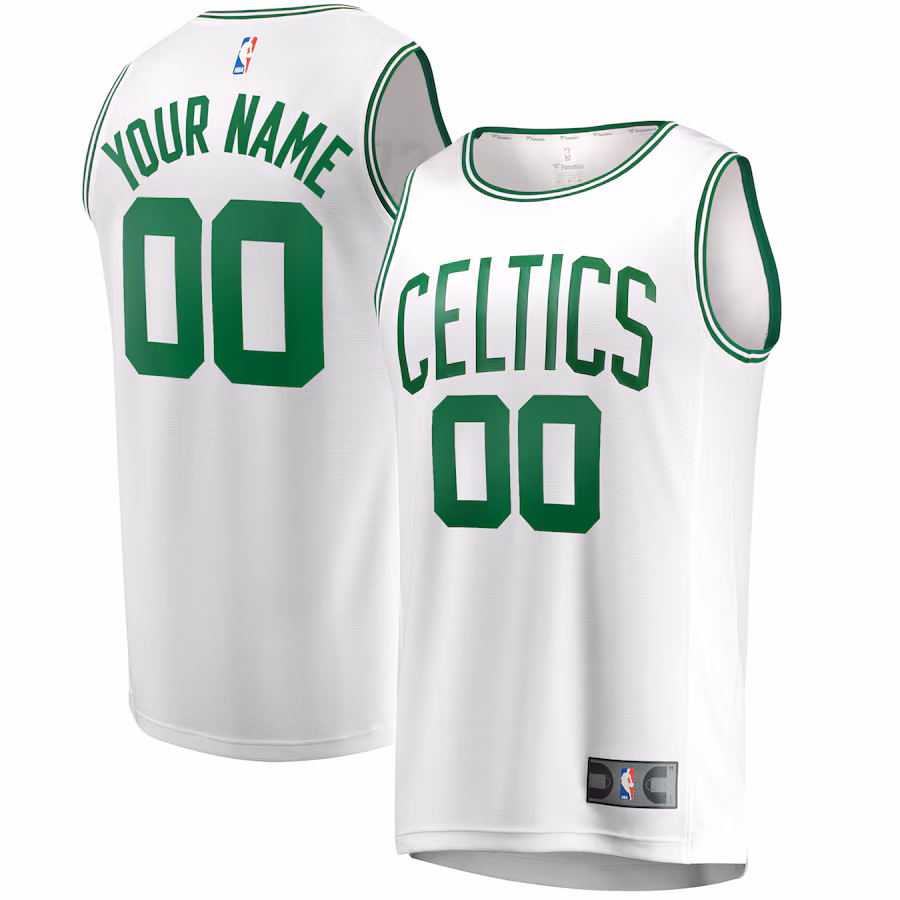 Men's Boston Celtics Fanatics White Fast Break Replica Custom Jersey - Association Edition