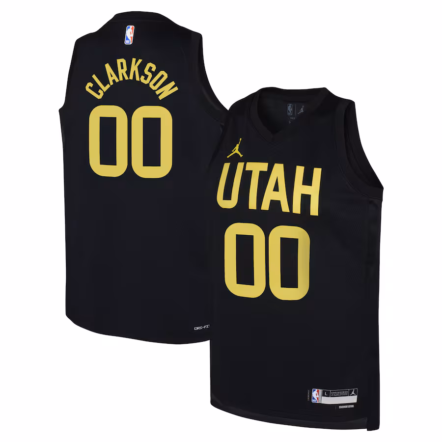 Youth Utah Jazz Jordan Clarkson Jordan Brand Black Swingman Jersey - Statement Edition