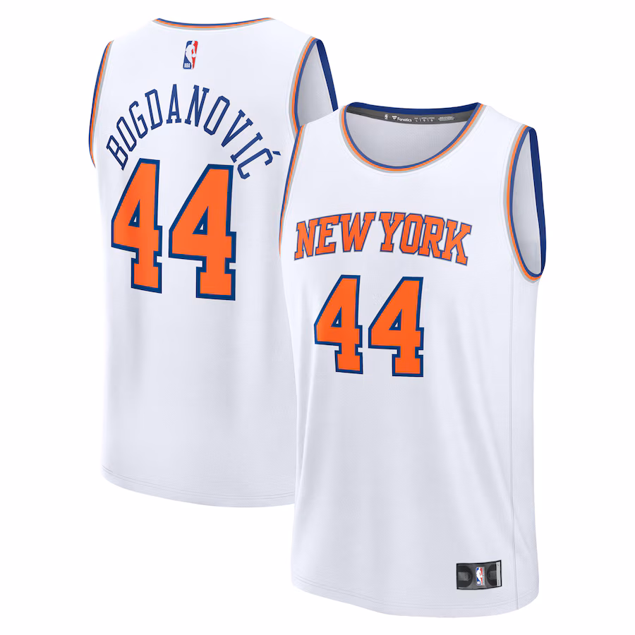 Men's New York Knicks Bojan Bogdanovic Fanatics White Fast Break Player Jersey - Association Edition