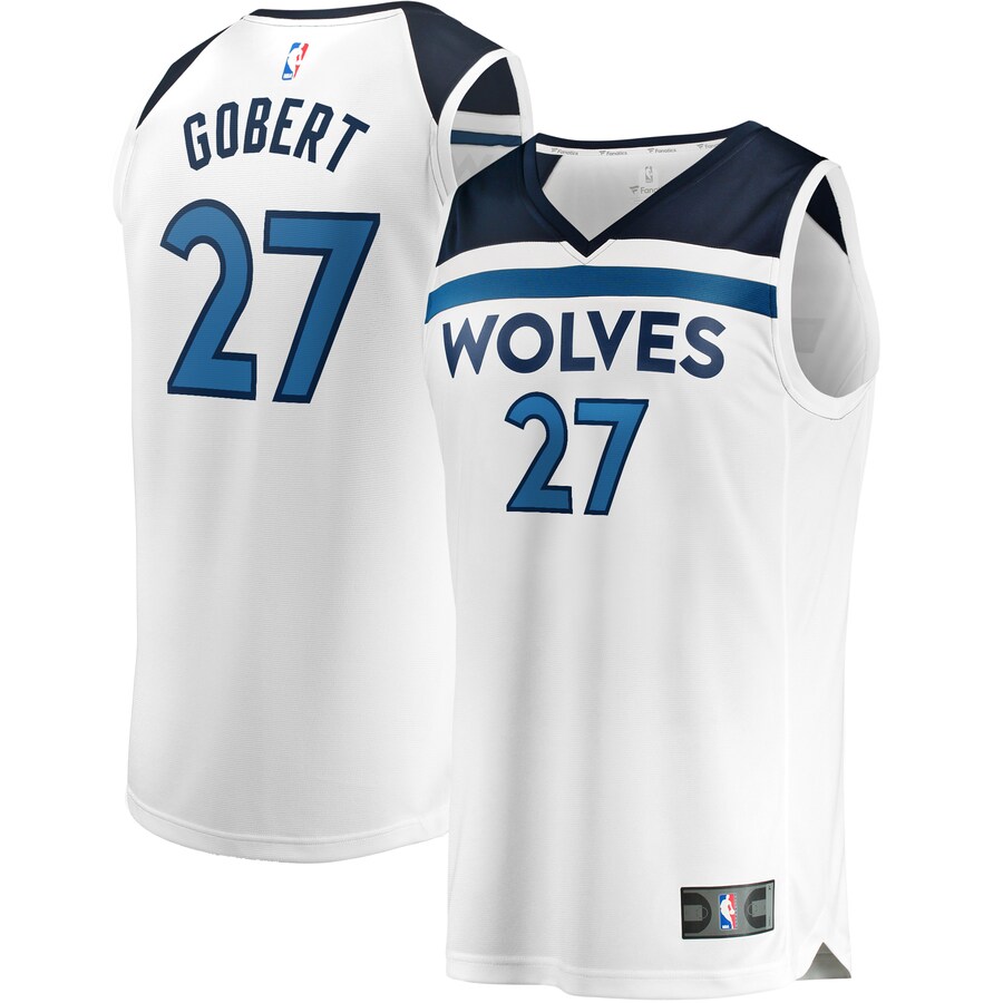 Youth Minnesota Timberwolves Rudy Gobert Fanatics White Fast Break Replica Player Jersey - Association Edition