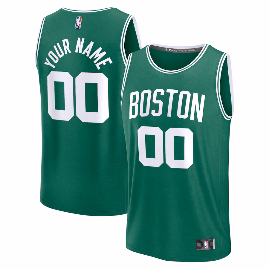 Youth Boston Celtics Fanatics Kelly Green Fast Break Custom Jersey - Icon Edition