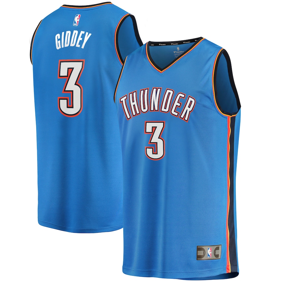 Men's Oklahoma City Thunder Josh Giddey Fanatics Blue 2021/22 Fast Break Replica Jersey - Icon Edition
