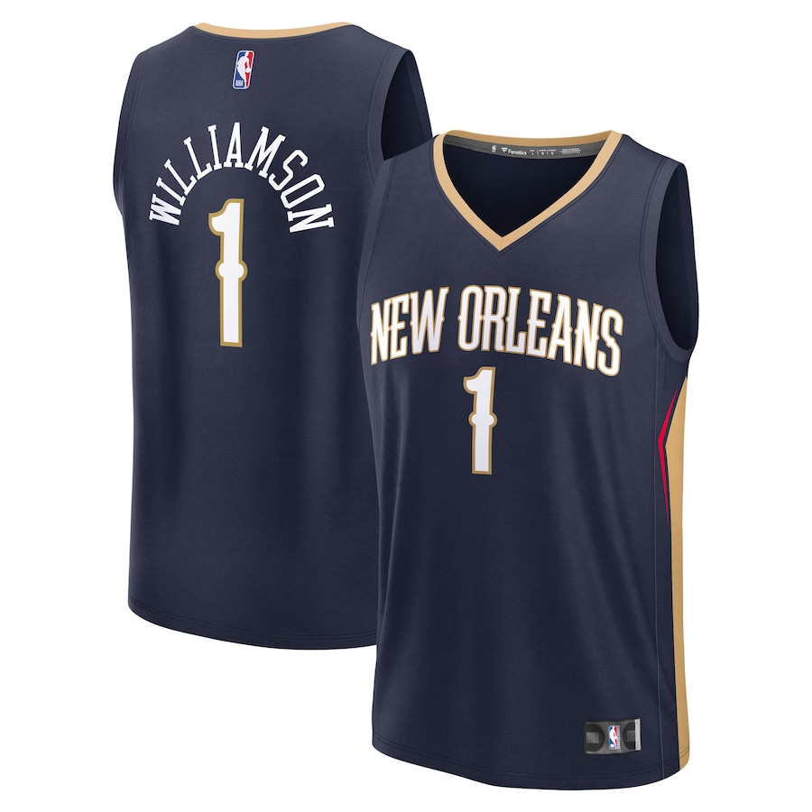 Men's New Orleans Pelicans Zion Williamson Fanatics Navy Fast Break Replica Player Jersey - Icon Edition