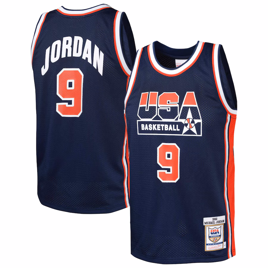 Preschool USA Basketball Michael Jordan Mitchell & Ness Navy 1992 Summer Olympics Authentic Jersey