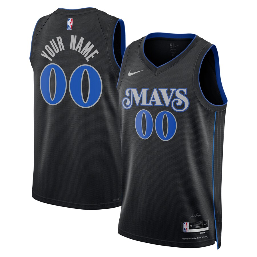 Unisex Dallas Mavericks Nike Black 2023/24 Custom Swingman Jersey - City Edition