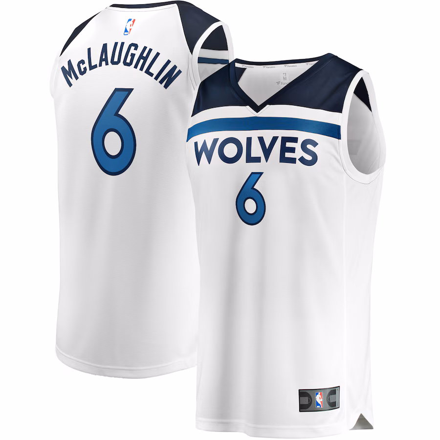 Youth Minnesota Timberwolves Jordan McLaughlin Fanatics White Fast Break Replica Player Jersey - Association Edition