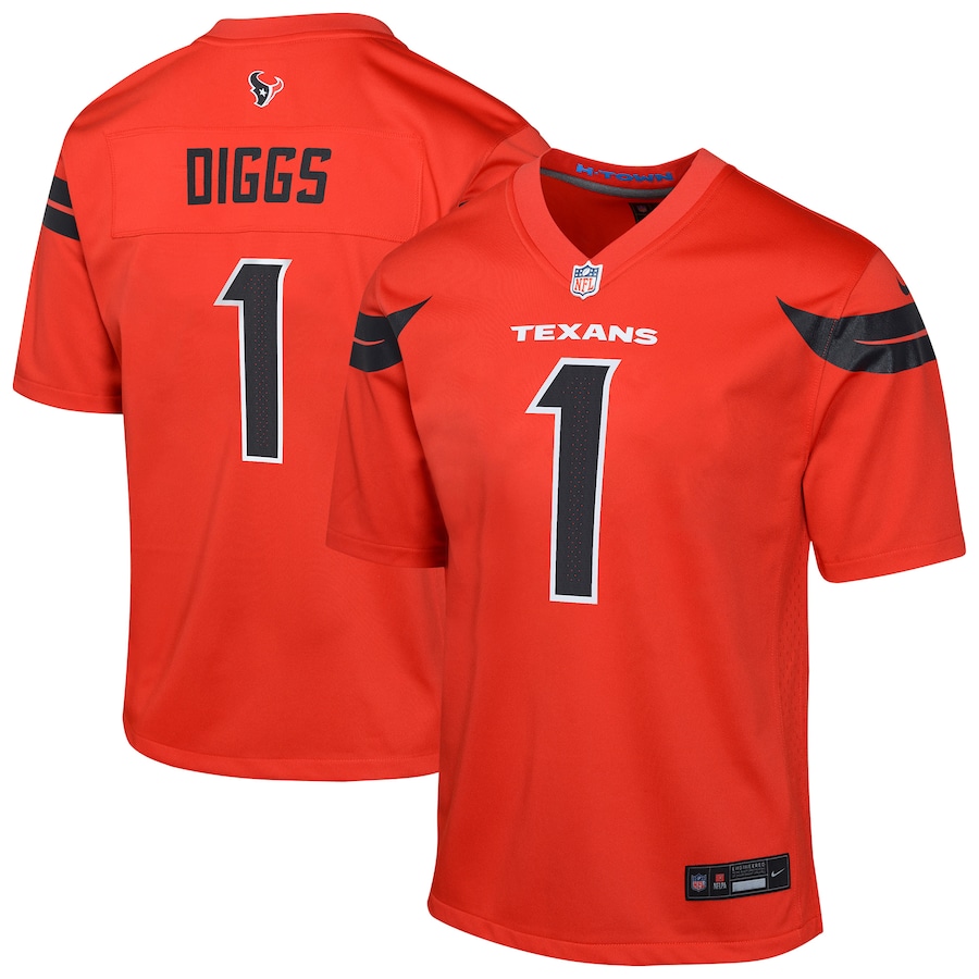 Youth Houston Texans Stefon Diggs Nike Red Alternate Player Game Jersey