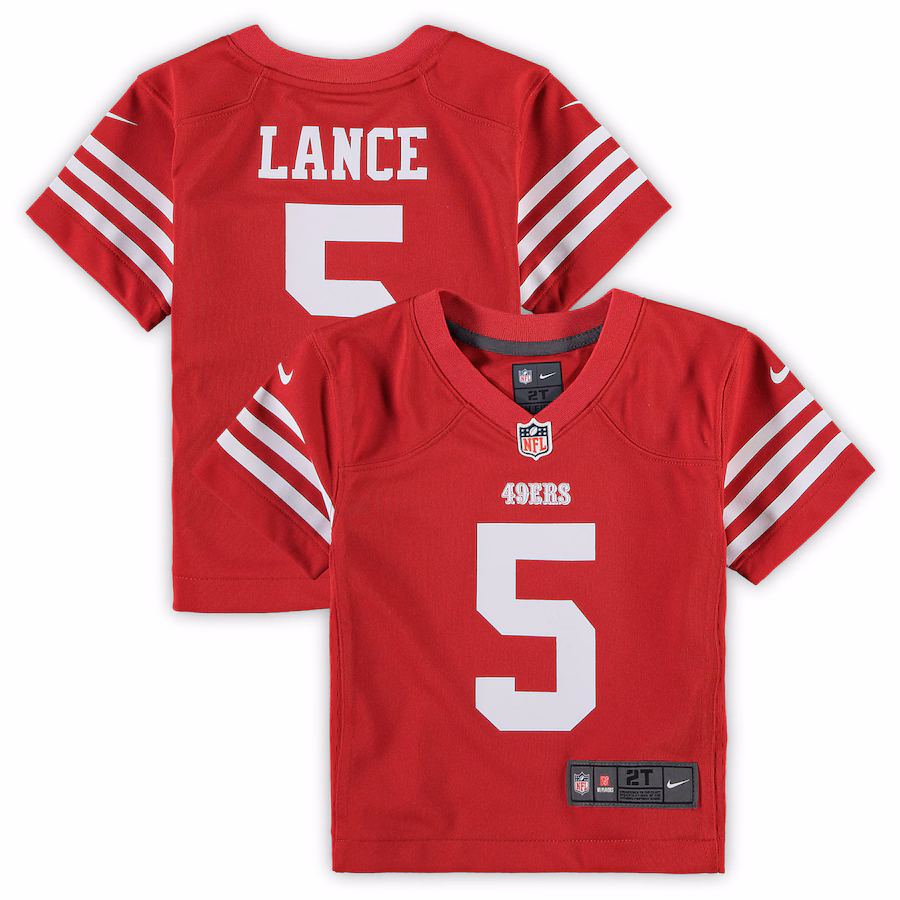 Toddler San Francisco 49ers Trey Lance Nike Scarlet Game Jersey