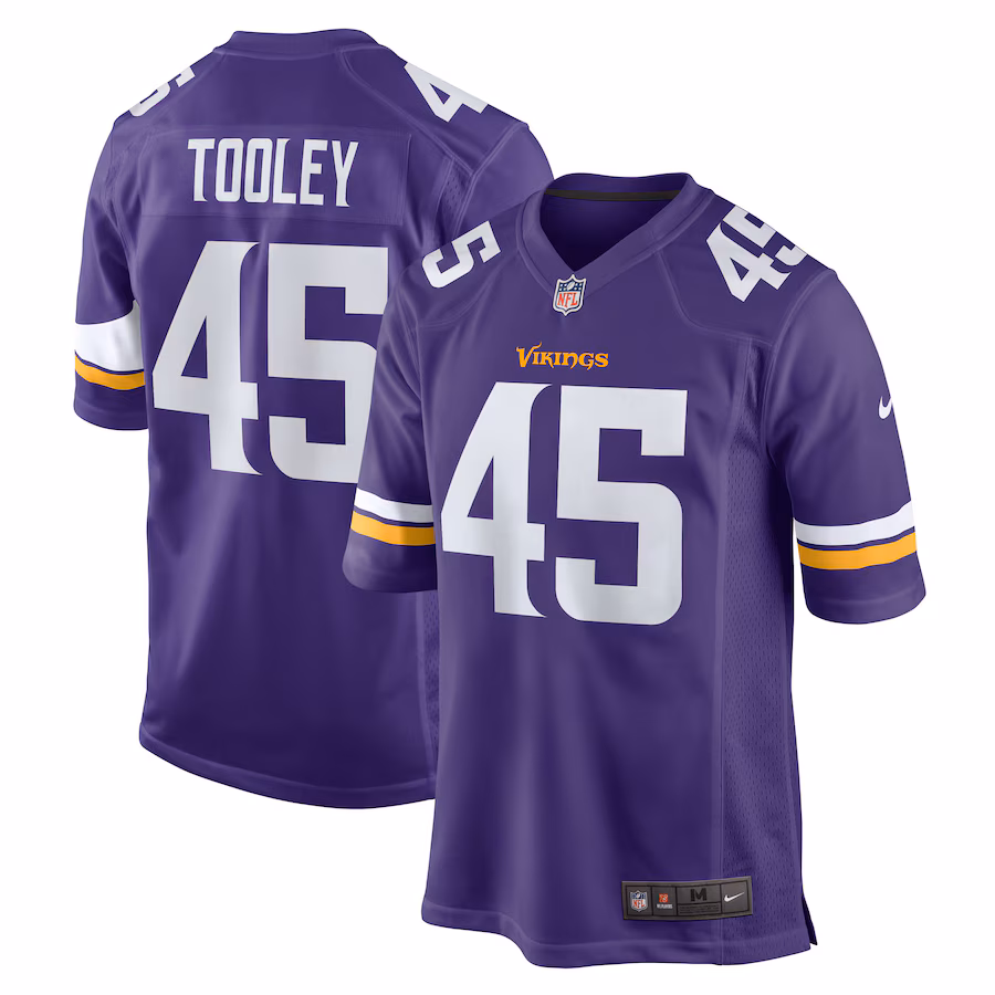 Men's Minnesota Vikings Max Tooley Nike Purple Team Game Jersey