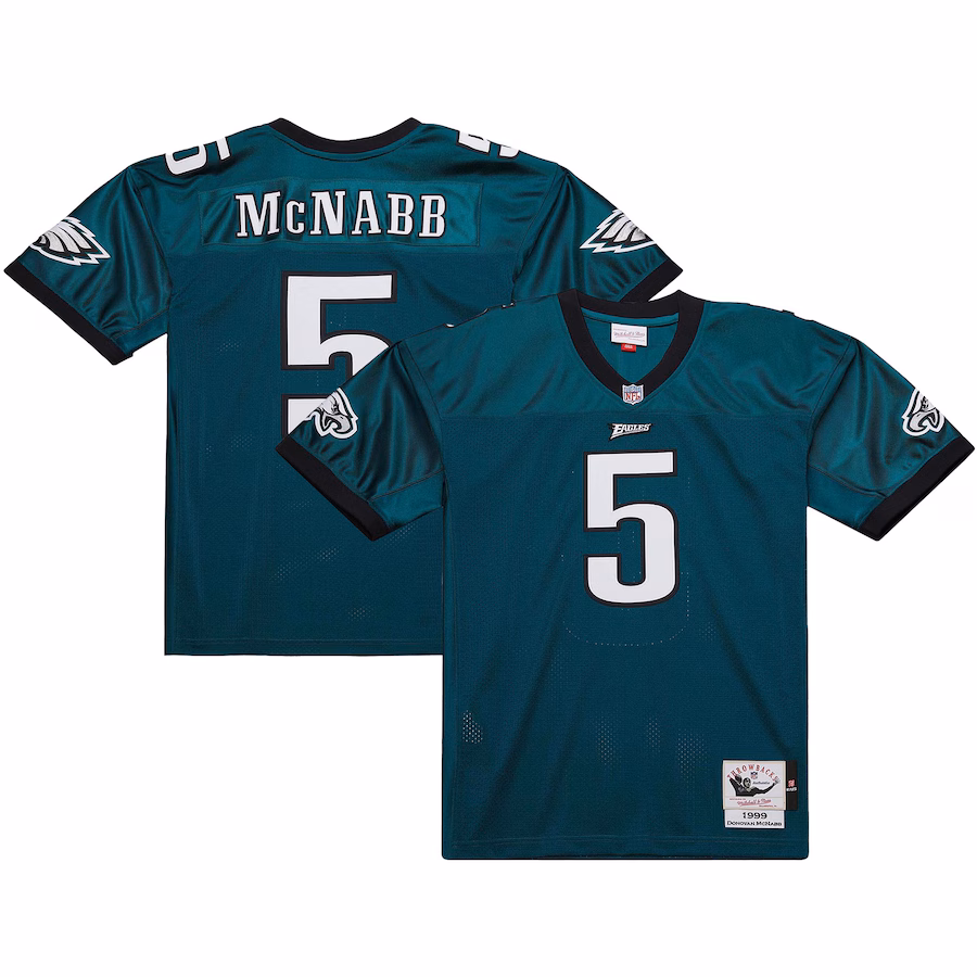 Men's Philadelphia Eagles 1999 Donovan McNabb Mitchell & Ness Midnight Green Authentic Throwback Retired Player Jersey