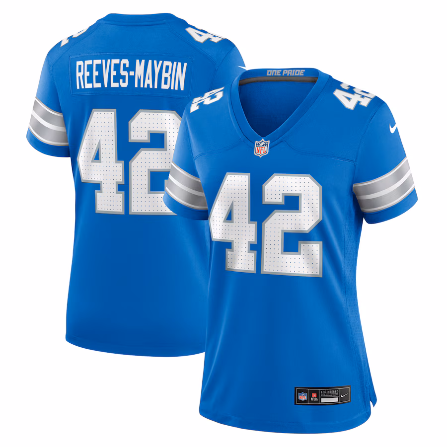 Women's Detroit Lions Jalen Reeves-Maybin Nike Blue Team Game Jersey