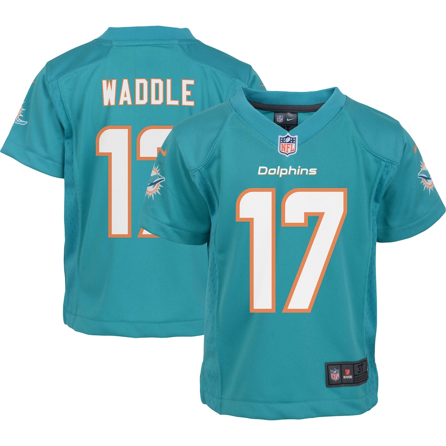 Preschool Miami Dolphins Jaylen Waddle Nike Aqua Game Jersey