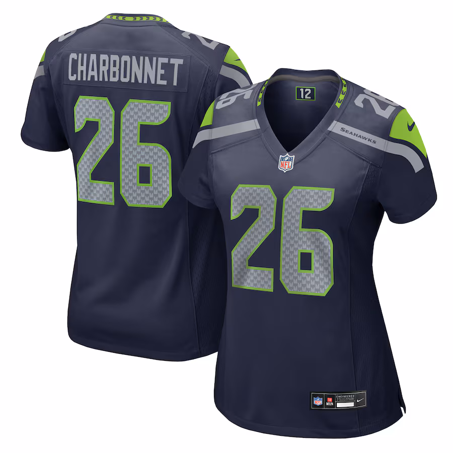 Women's Seattle Seahawks Zach Charbonnet Nike College Navy Team Game Jersey