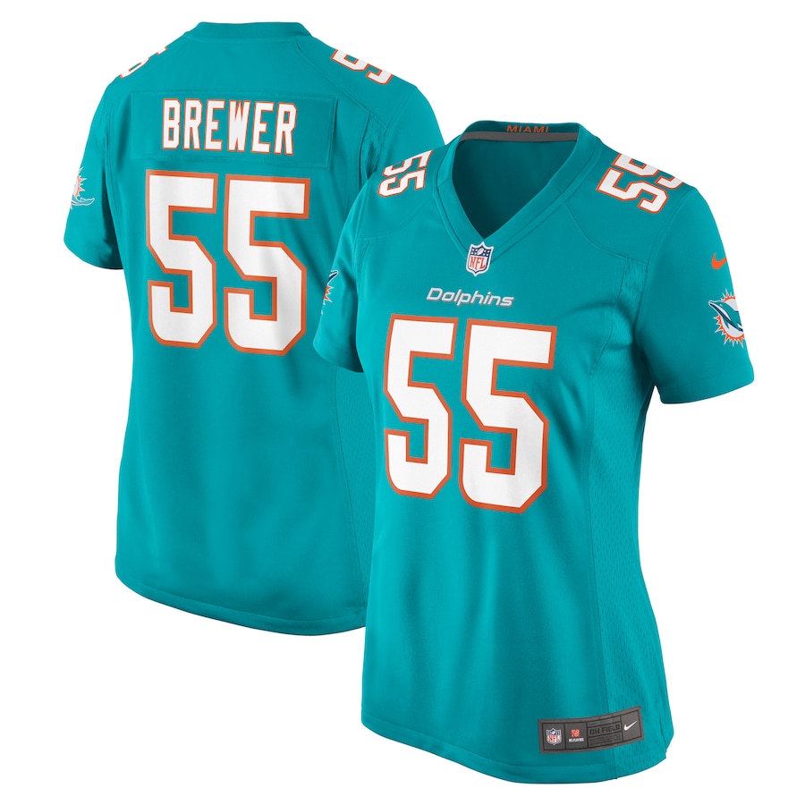 Women's Miami Dolphins Aaron Brewer Nike Aqua Game Jersey