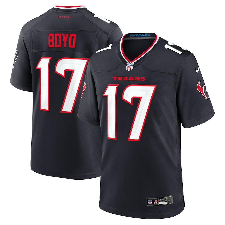 Men's Houston Texans Kris Boyd Nike Navy Team Game Jersey