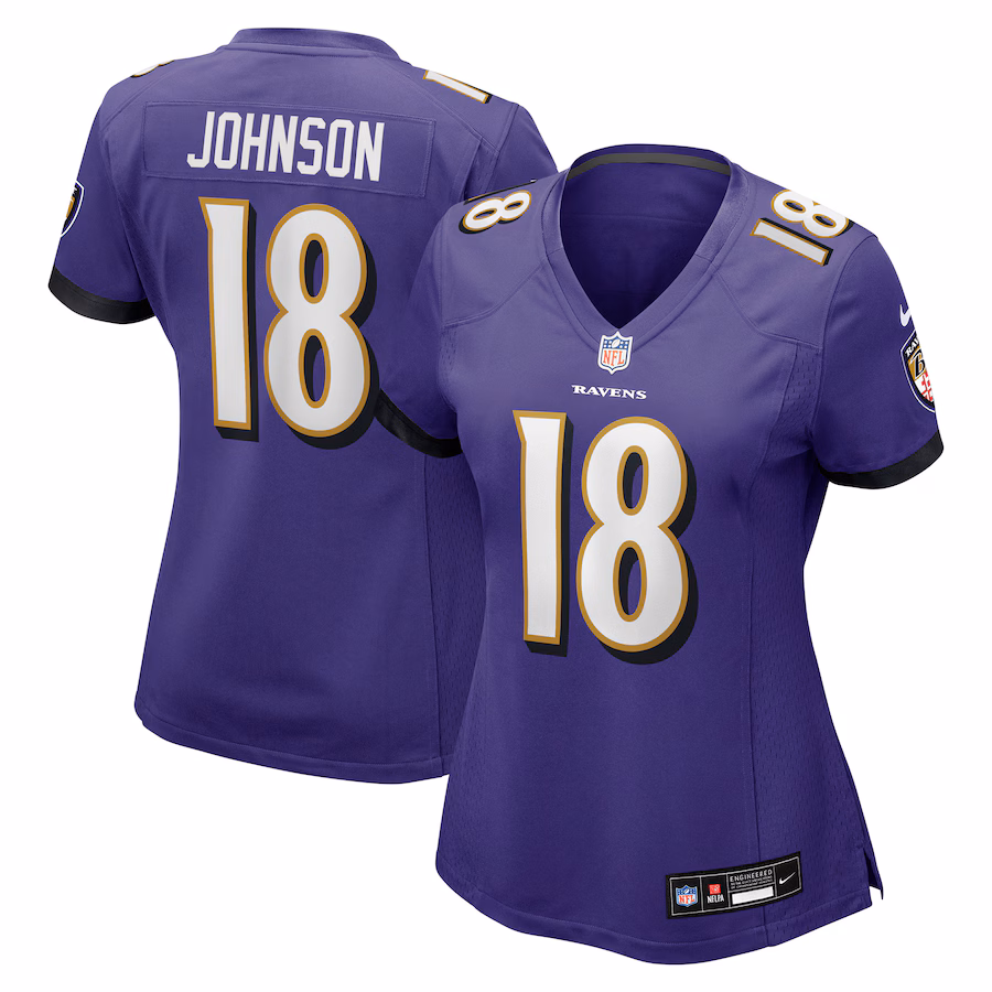 Women's Baltimore Ravens Diontae Johnson Nike Purple Player Game Jersey