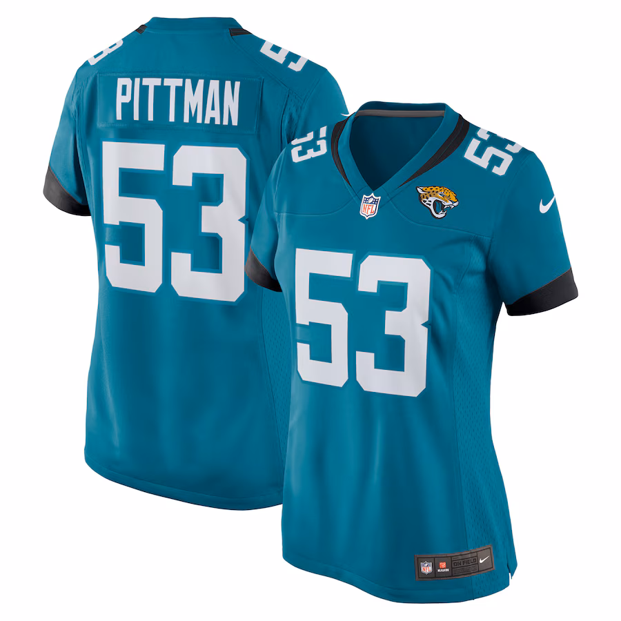 Women's Jacksonville Jaguars Anthony Pittman Nike Teal Team Game Jersey