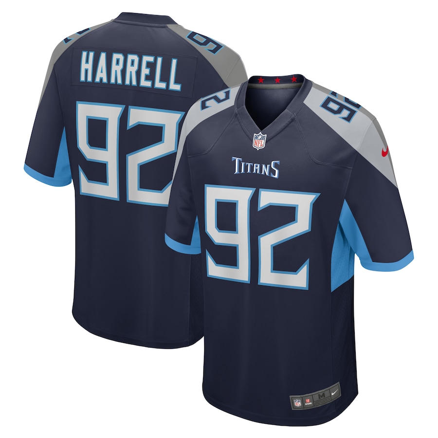 Men's Tennessee Titans Jaylen Harrell Nike Navy Game Jersey