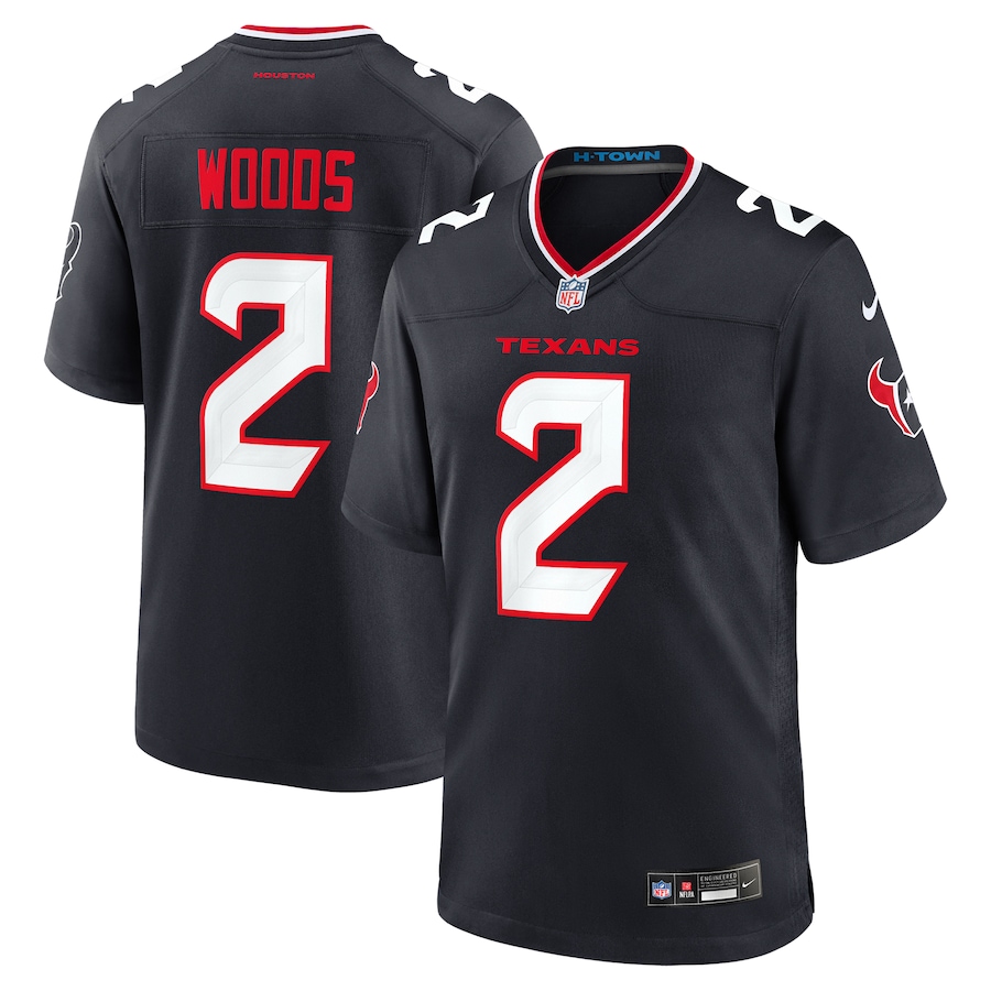 Men's Houston Texans Robert Woods Nike Navy Team Game Jersey