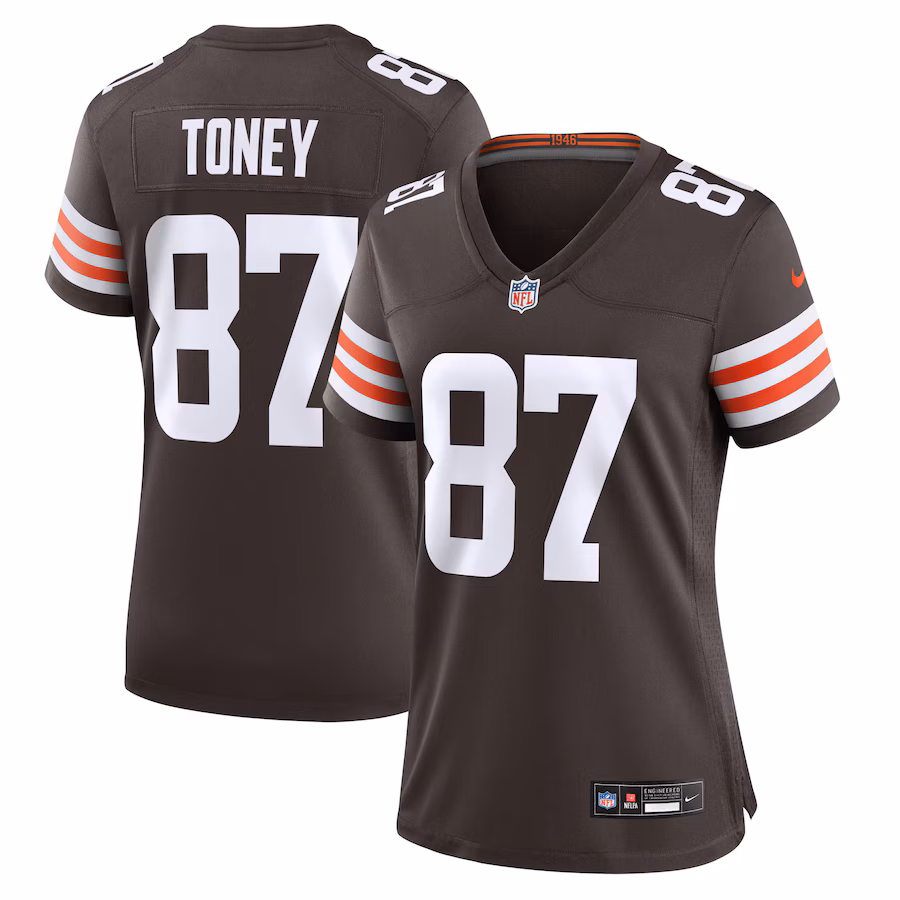 Women's Cleveland Browns Kadarius Toney Nike Brown Team Game Jersey