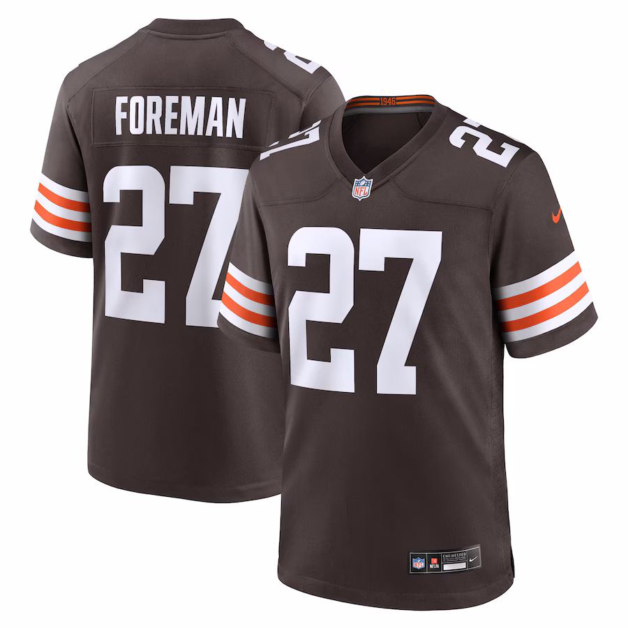 Men's Cleveland Browns D'Onta Foreman Nike Brown Team Game Jersey