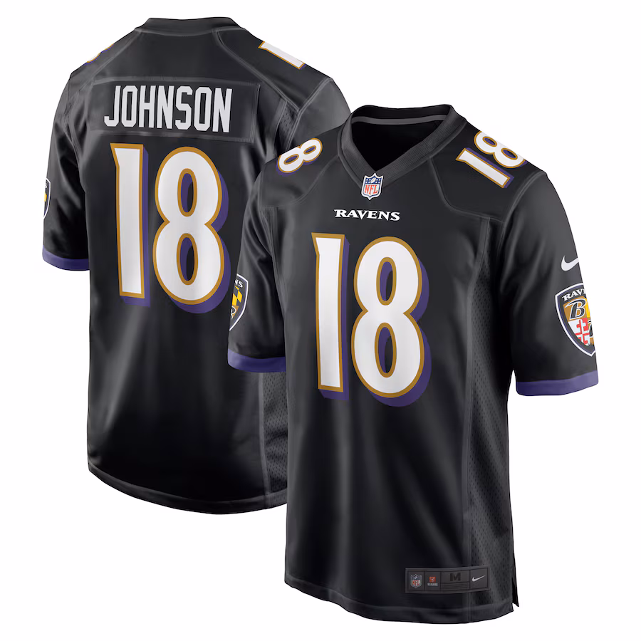 Men's Baltimore Ravens Diontae Johnson Nike Black Alternate Player Game Jersey