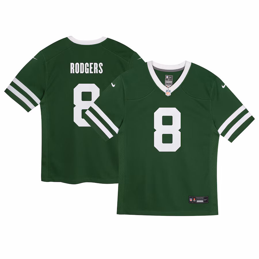 Toddler New York Jets Aaron Rodgers Nike Legacy Green Game Jersey