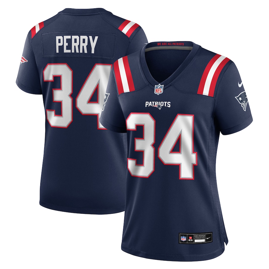 Women's New England Patriots Mark Perry Nike Navy Team Game Jersey